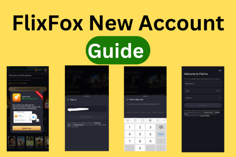 Create Account in FlixFox Mod APK To Unlock Premium Features